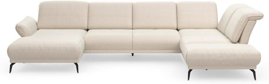 INOSIGN Zithoek Coco U-vorm Verstelbare zitdiepte armleuning en hoofdeind cordbekleding poothoogte 15 cm - Foto 7