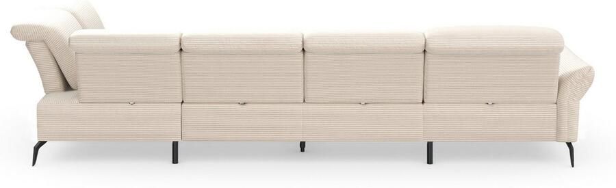 INOSIGN Zithoek Coco U-vorm Verstelbare zitdiepte armleuning en hoofdeind cordbekleding poothoogte 15 cm - Foto 8