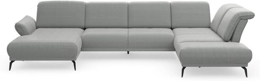 INOSIGN Zithoek Coco U-vorm Verstelbare zitdiepte armleuning en hoofdeind cordbekleding poothoogte 15 cm - Foto 8