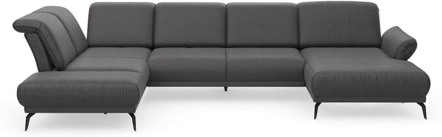 INOSIGN Zithoek Coco U-vorm Verstelbare zitdiepte armleuning en hoofdeind cordbekleding poothoogte 15 cm - Foto 8