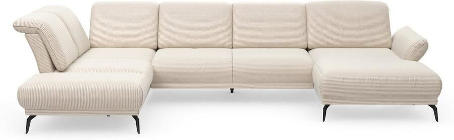 INOSIGN Zithoek Coco U-vorm Verstelbare zitdiepte armleuning en hoofdeind cordbekleding poothoogte 15 cm - Foto 7