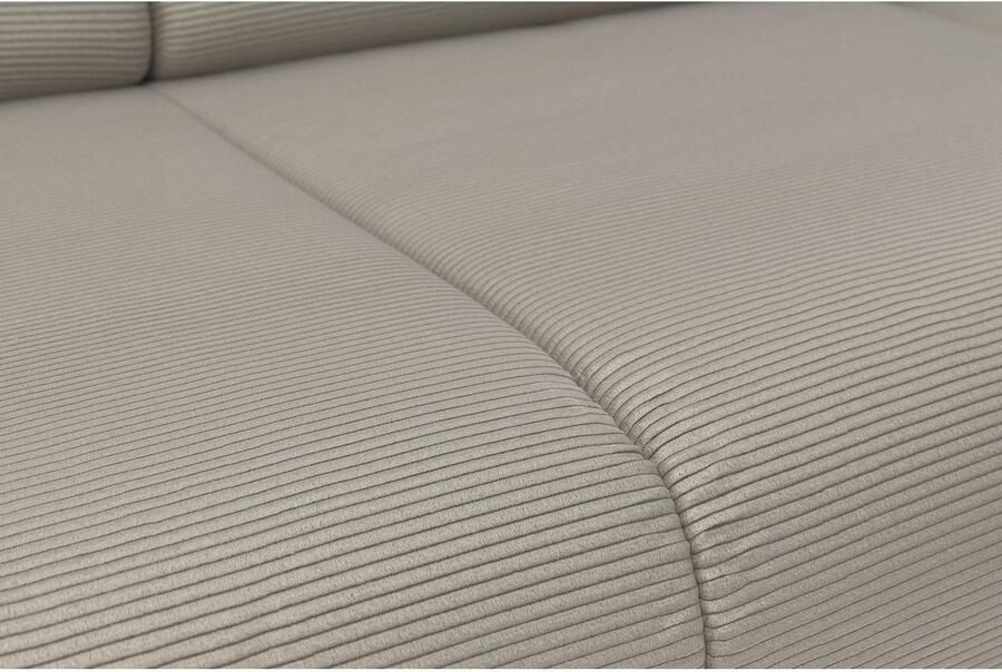 INOSIGN Zithoek Coco U-vorm Verstelbare zitdiepte armleuning en hoofdeind cordbekleding poothoogte 15 cm - Foto 4