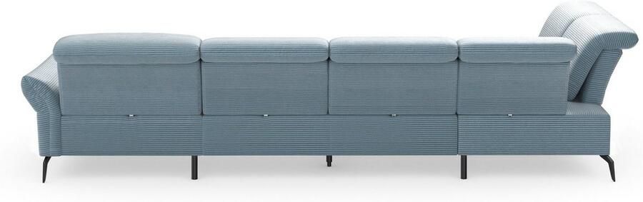 INOSIGN Zithoek Coco U-vorm Verstelbare zitdiepte armleuning en hoofdeind cordbekleding poothoogte 15 cm - Foto 7