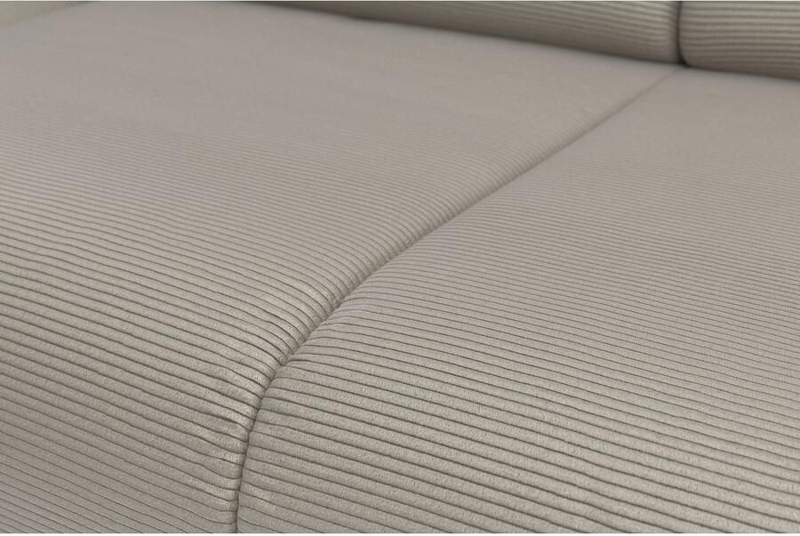 INOSIGN Zithoek Coco U-vorm Verstelbare zitdiepte armleuning en hoofdeind cordbekleding poothoogte 15 cm - Foto 4