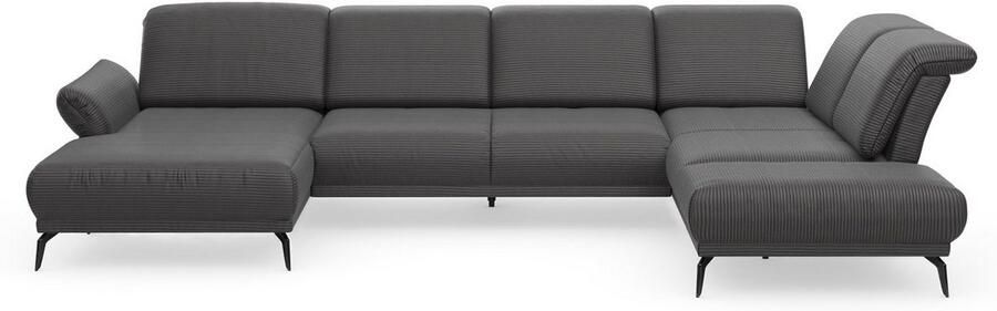 INOSIGN Zithoek Coco U-vorm Verstelbare zitdiepte armleuning en hoofdeind cordbekleding poothoogte 15 cm - Foto 8