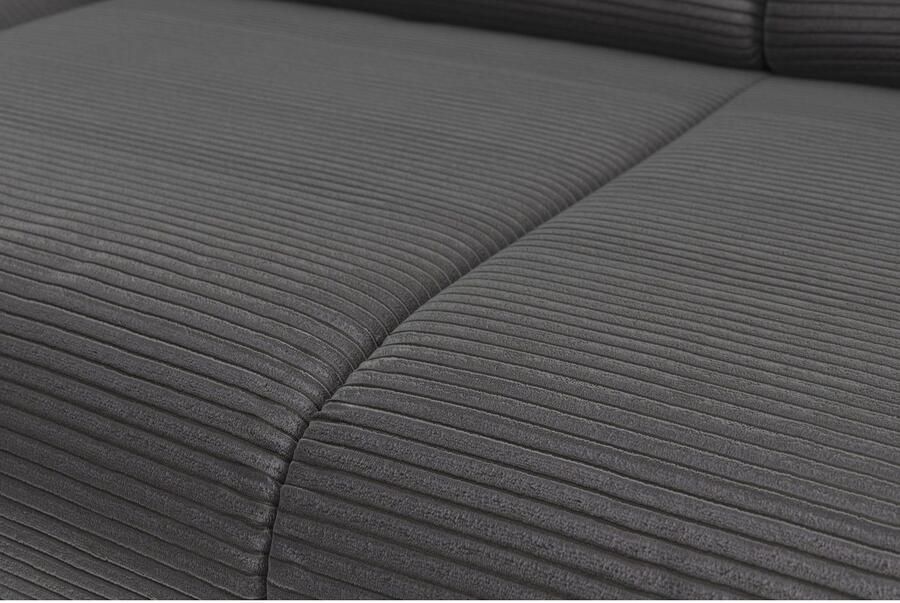 INOSIGN Zithoek Coco U-vorm Verstelbare zitdiepte armleuning en hoofdeind cordbekleding poothoogte 15 cm - Foto 4