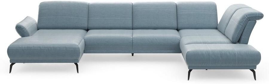 INOSIGN Zithoek Coco U-vorm Verstelbare zitdiepte armleuning en hoofdeind cordbekleding poothoogte 15 cm - Foto 8