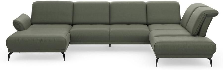 INOSIGN Zithoek Coco U-vorm Verstelbare zitdiepte armleuning en hoofdeind cordbekleding poothoogte 15 cm - Foto 8