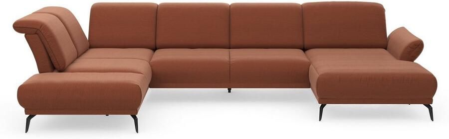 INOSIGN Zithoek Coco U-vorm Verstelbare zitdiepte armleuning en hoofdeind cordbekleding poothoogte 15 cm - Foto 8