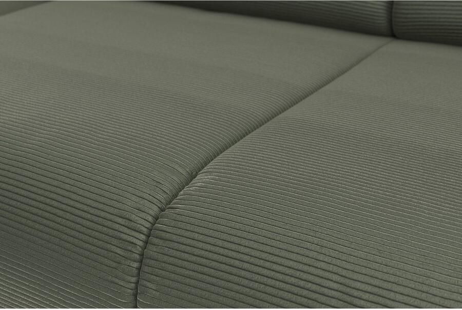 INOSIGN Zithoek Coco U-vorm Verstelbare zitdiepte armleuning en hoofdeind cordbekleding poothoogte 15 cm - Foto 4