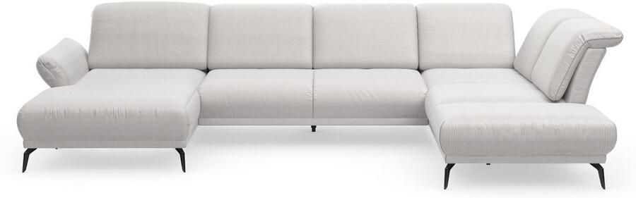 INOSIGN Zithoek Coco U-vorm Verstelbare zitdiepte armleuning en hoofdeind cordbekleding poothoogte 15 cm - Foto 7