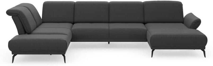 INOSIGN Zithoek Coco U-vorm Verstelbare zitdiepte armleuning en hoofdeind cordbekleding poothoogte 15 cm - Foto 8