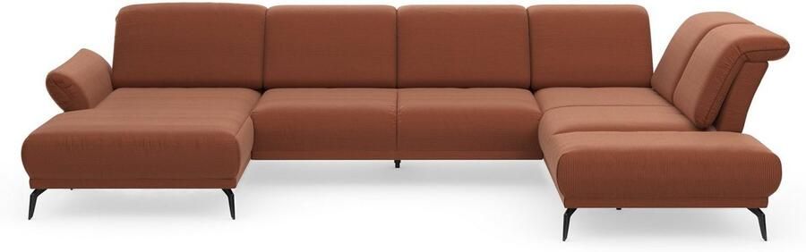 INOSIGN Zithoek Coco U-vorm Verstelbare zitdiepte armleuning en hoofdeind cordbekleding poothoogte 15 cm - Foto 8