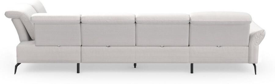 INOSIGN Zithoek Coco U-vorm Verstelbare zitdiepte armleuning en hoofdeind cordbekleding poothoogte 15 cm - Foto 8