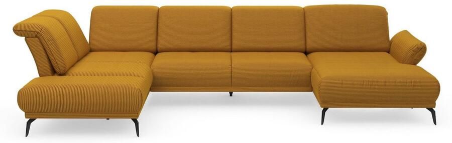 INOSIGN Zithoek Coco U-vorm Verstelbare zitdiepte armleuning en hoofdeind cordbekleding poothoogte 15 cm - Foto 9