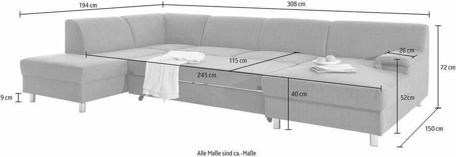 INOSIGN Zithoek Jamie tijdloos design stevig zitcomfort veel ruimte U-vorm - Foto 2