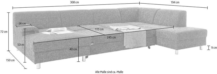 INOSIGN Zithoek Jamie tijdloos design stevig zitcomfort veel ruimte U-vorm - Foto 2
