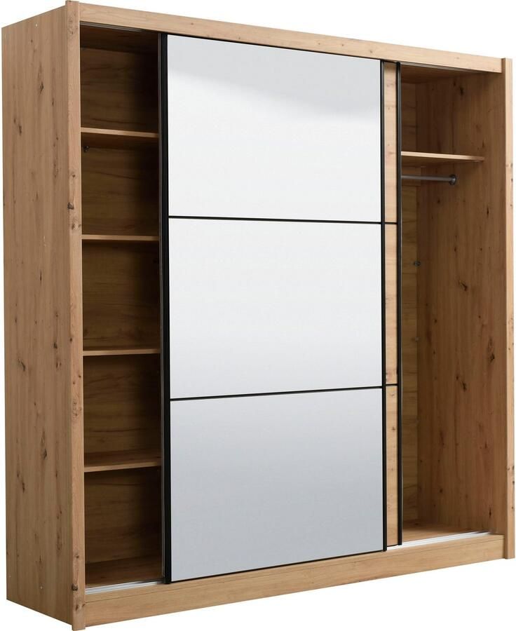 INOSIGN Zweefdeurkast Navara kledingkast met spiegel linnenkast garderobe met royale binnenuitrusting fsc -gecertificeerd in 3 breedtes - Foto 6