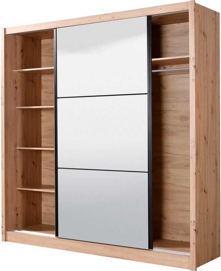 INOSIGN Zweefdeurkast Navara kledingkast met spiegel linnenkast garderobe met royale binnenuitrusting fsc -gecertificeerd in 3 breedtes - Foto 7