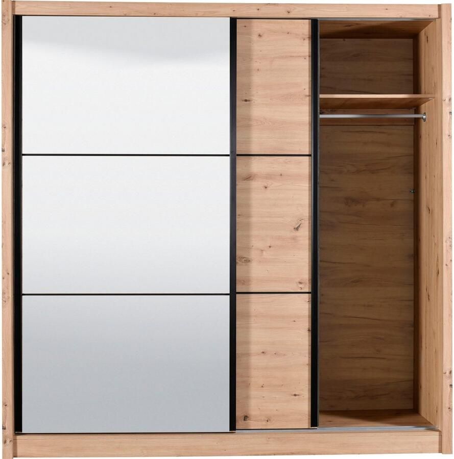 INOSIGN Zweefdeurkast Navara kledingkast met spiegel linnenkast garderobe met royale binnenuitrusting fsc -gecertificeerd in 3 breedtes - Foto 3