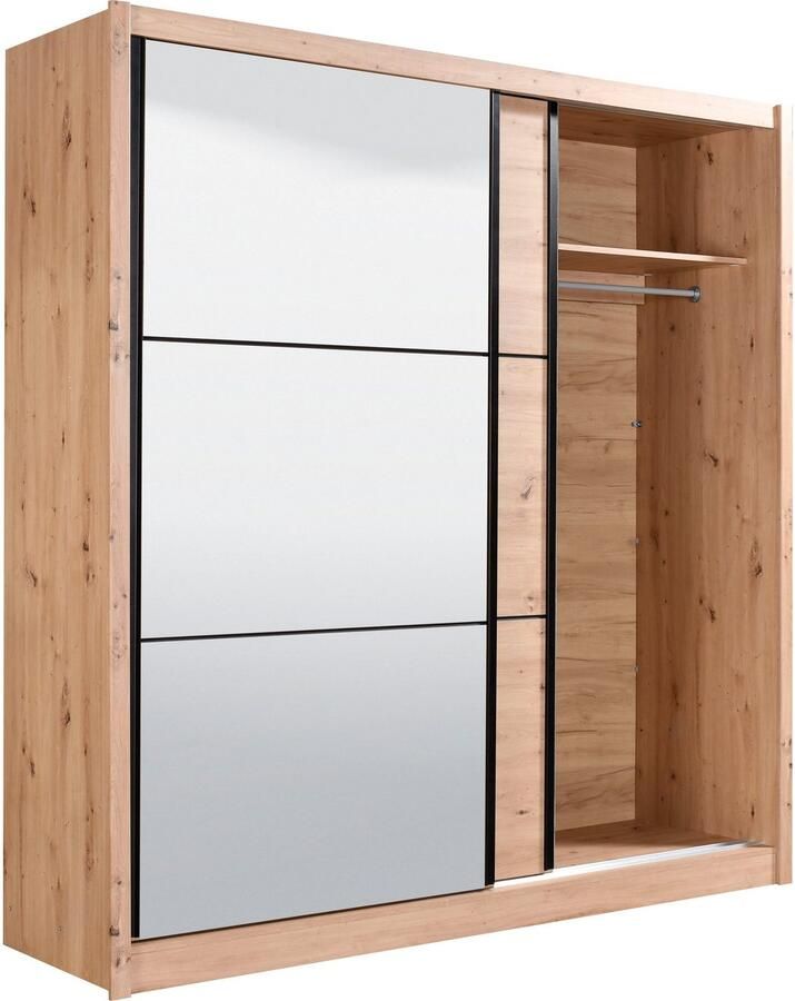 INOSIGN Zweefdeurkast Navara kledingkast met spiegel linnenkast garderobe met royale binnenuitrusting fsc -gecertificeerd in 3 breedtes - Foto 11