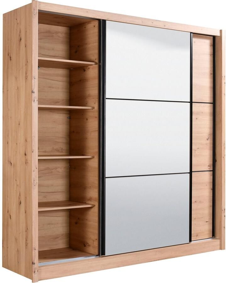 INOSIGN Zweefdeurkast Navara kledingkast met spiegel linnenkast garderobe met royale binnenuitrusting fsc -gecertificeerd in 3 breedtes - Foto 10