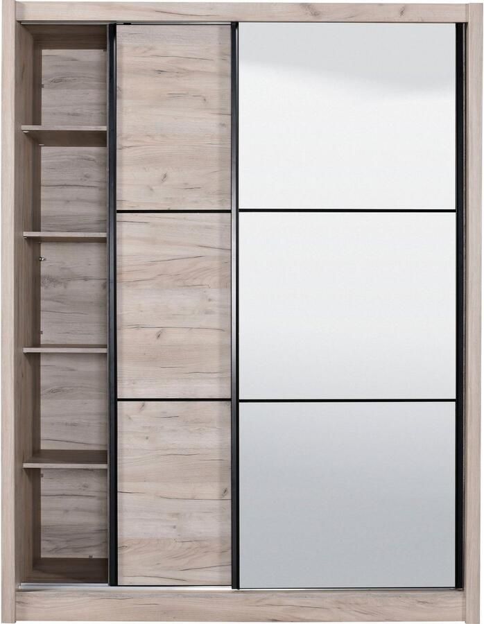 INOSIGN Zweefdeurkast Navara kledingkast met spiegel linnenkast garderobe met royale binnenuitrusting fsc -gecertificeerd in 3 breedtes - Foto 4