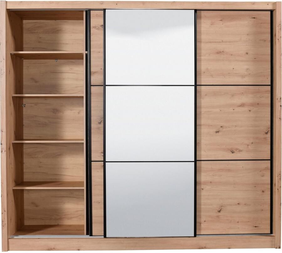 INOSIGN Zweefdeurkast Navara kledingkast met spiegel linnenkast garderobe met royale binnenuitrusting fsc -gecertificeerd in 3 breedtes - Foto 5