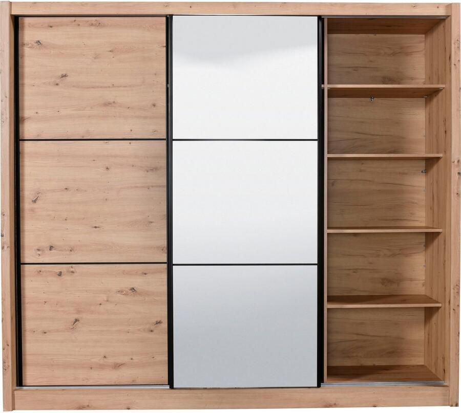 INOSIGN Zweefdeurkast Navara kledingkast met spiegel linnenkast garderobe met royale binnenuitrusting fsc -gecertificeerd in 3 breedtes - Foto 6