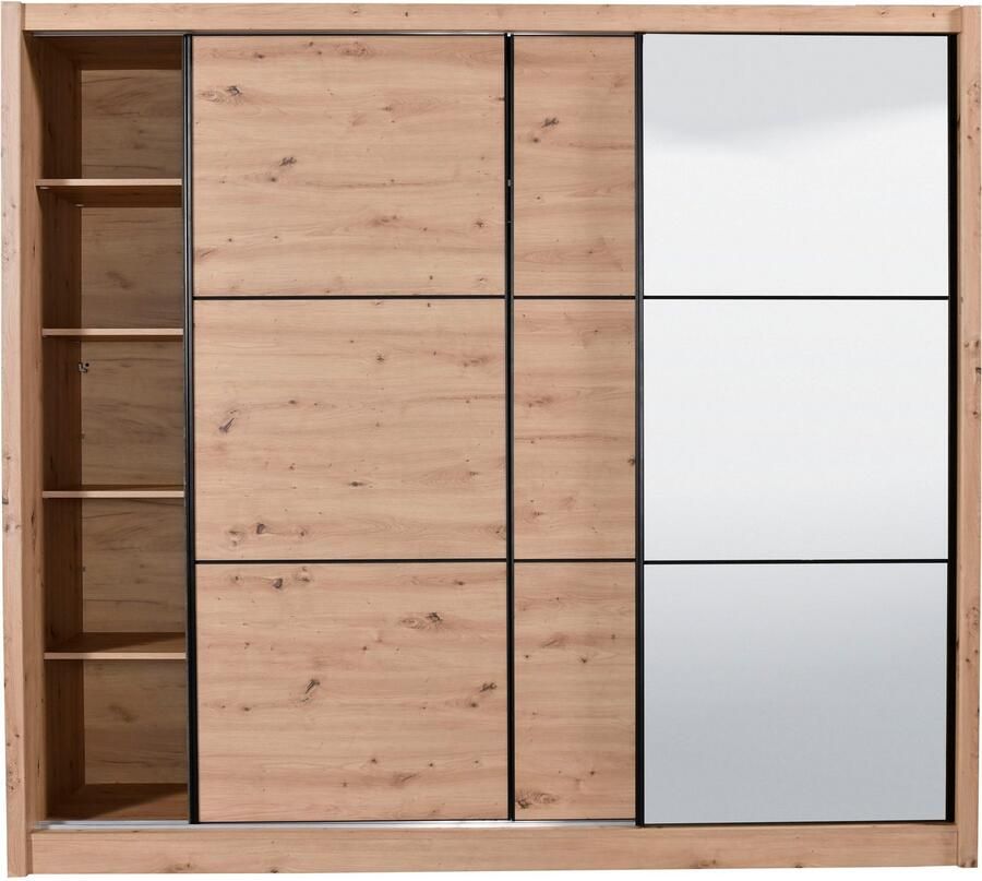 INOSIGN Zweefdeurkast Navara kledingkast met spiegel linnenkast garderobe met royale binnenuitrusting fsc -gecertificeerd in 3 breedtes - Foto 7