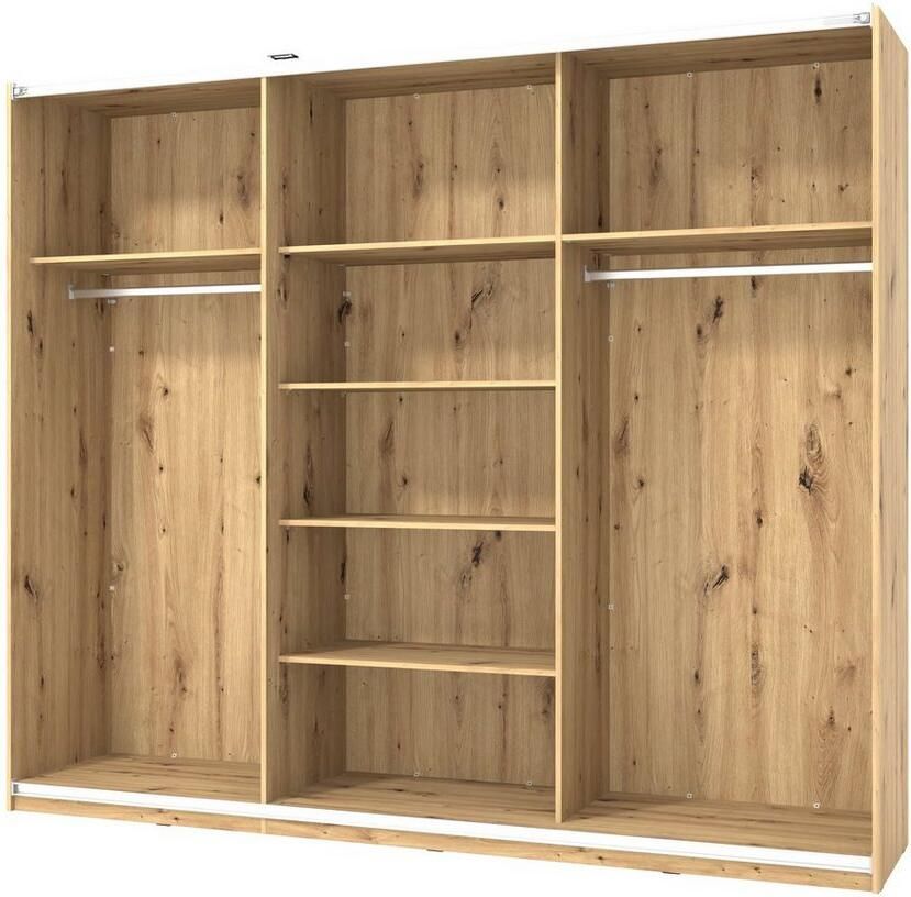 INOSIGN Zweefdeurkast Sardinia kledingkast met spiegel gemaakt in Europa veel opbergruimte door royale binneninrichting 170 of 262 cm breed - Foto 4