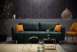 INOSIGN Slaapbank Nordic metallic met binnenvering en metalen poten stiksels op de zitting