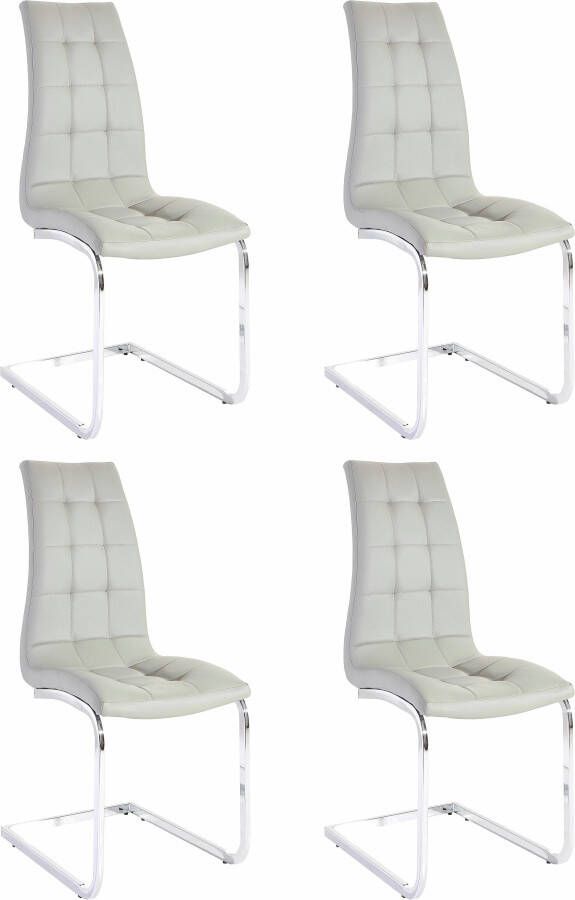 INOSIGN Vrijdragende stoel Lola set van 2 of 4 bekleding van imitatieleer of fluweelstof chroom metalen frame (set) - Foto 9