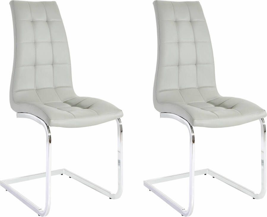 INOSIGN Vrijdragende stoel Lola set van 2 of 4 bekleding van imitatieleer of fluweelstof chroom metalen frame (set)