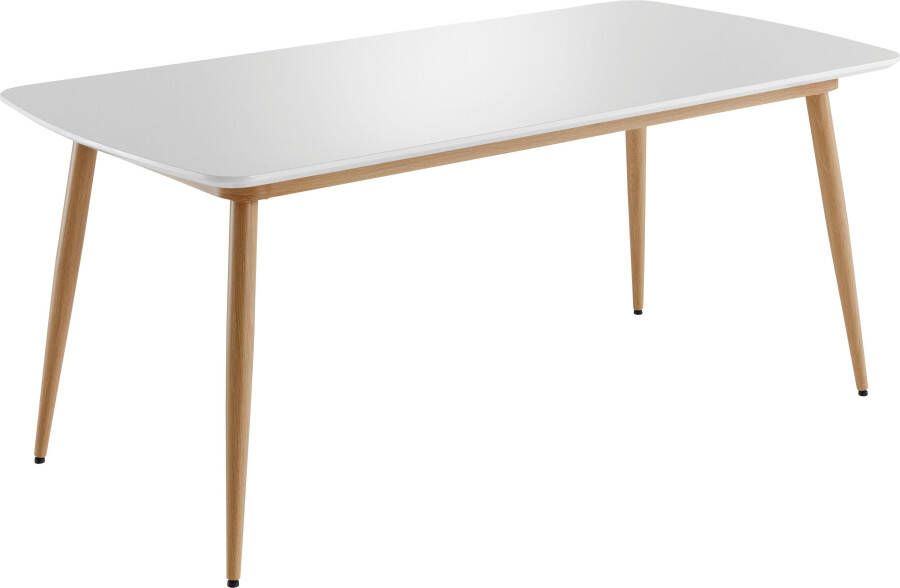 INTER-FURN Eettafel Bozen 180 cm breedte x 90 cm diepte tafelblad wit gelakt metalen frame (1 stuk) - Foto 5