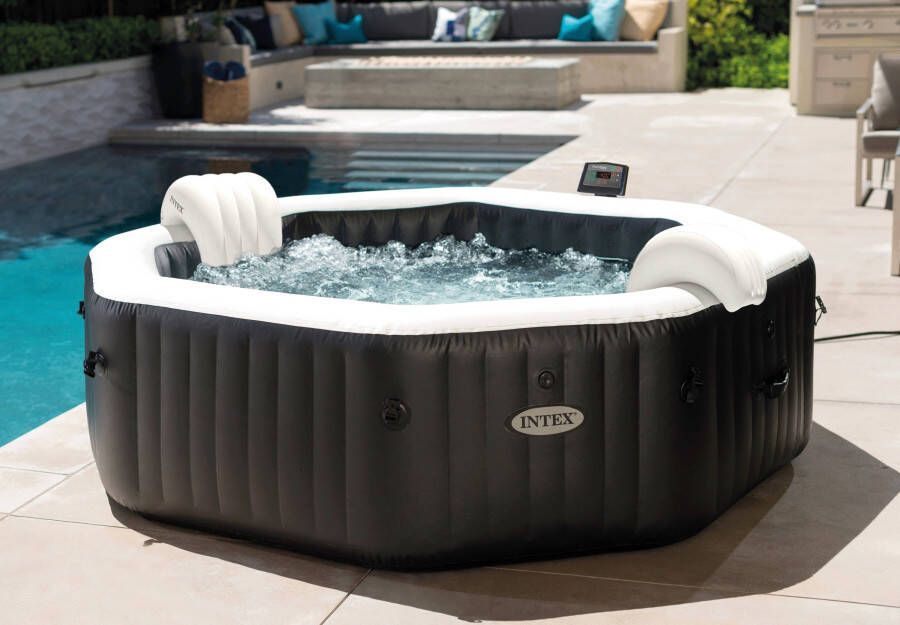 Intex Whirlpool PureSPA "Jet + Bubble Deluxe" octagon onyx black 8-delig met zoutwatersysteem in verschillende maten (set) - Foto 10