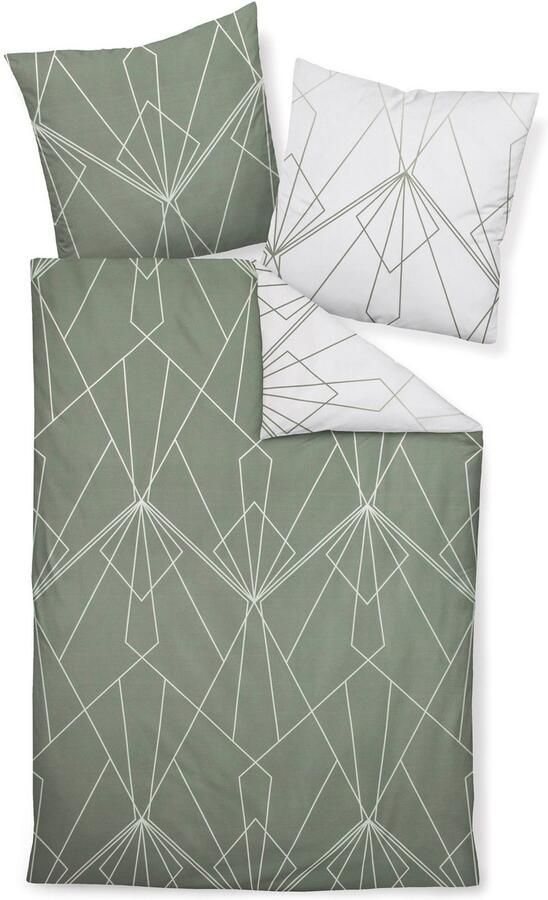 Janine Omkeerbaar beddengoed J. D. 87054 Dekbedovertrek van katoen met grafisch motief merkrits - Foto 2