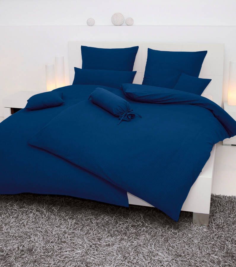 Janine Overtrekset PIANO 0125 77 met rits 100% katoen effen bedlinnen met veel textuur