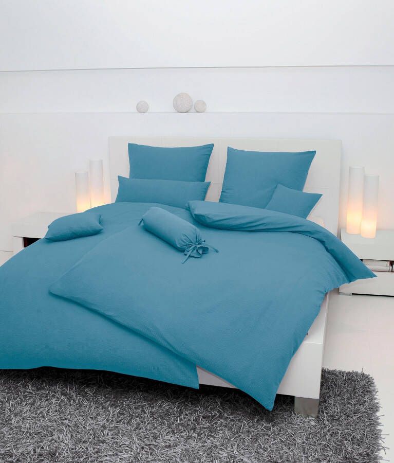 Janine Overtrekset PIANO 0125 77 met rits 100% katoen effen bedlinnen met veel textuur