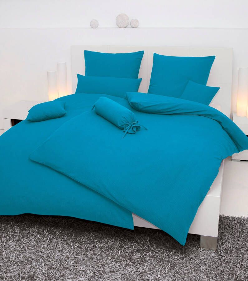 Janine Overtrekset PIANO 0125 77 met rits 100% katoen effen bedlinnen met veel textuur