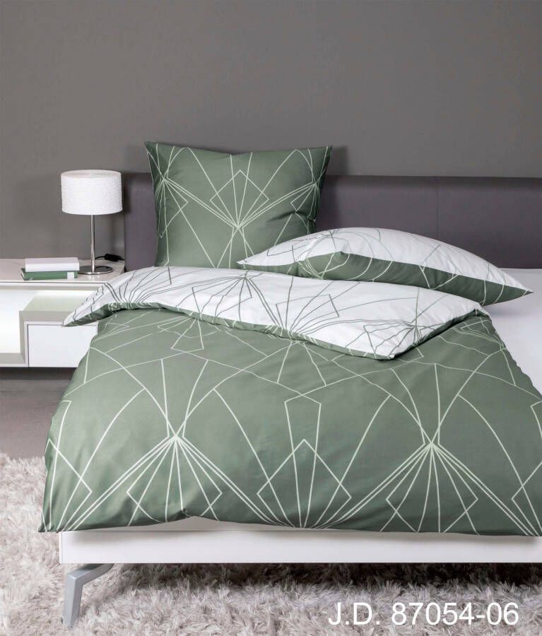 Janine Omkeerbaar beddengoed J. D. 87054 Dekbedovertrek van katoen met grafisch motief merkrits - Foto 2