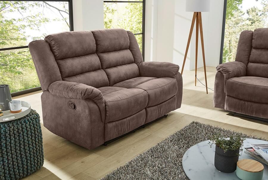 Jockenhöfer Gruppe 2-zitsbank Cleveland Met ligfunctie door halfautomatische relaxfunctie verend systeem-bekleding - Foto 8