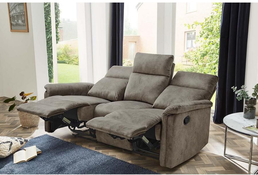 Jockenhöfer Gruppe 3-zitsbank Amrum Ligfunctie met halfautomatische relaxfunctie TFK bekleding - Foto 2