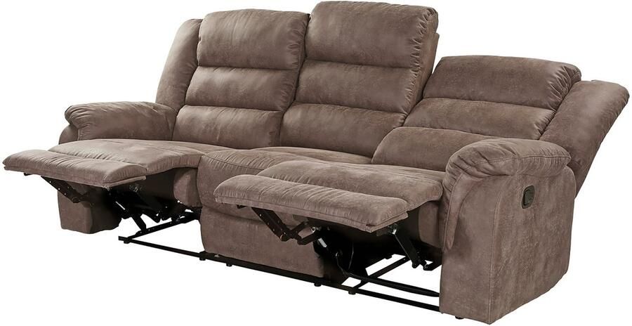 Jockenhöfer Gruppe 3-zitsbank Cleveland Met ligfunctie door halfautomatische relaxfunctie verend systeem-bekleding - Foto 6