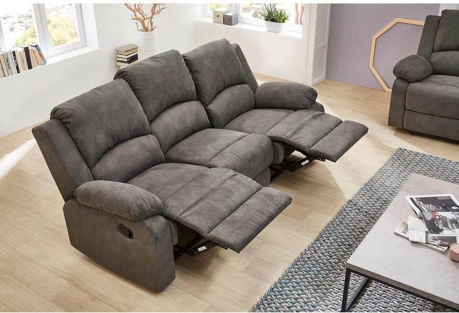 Jockenhöfer Gruppe 3-zitsbank Dakota Ligfunctie met halfautomatische relaxfunctie TFK bekleding - Foto 2
