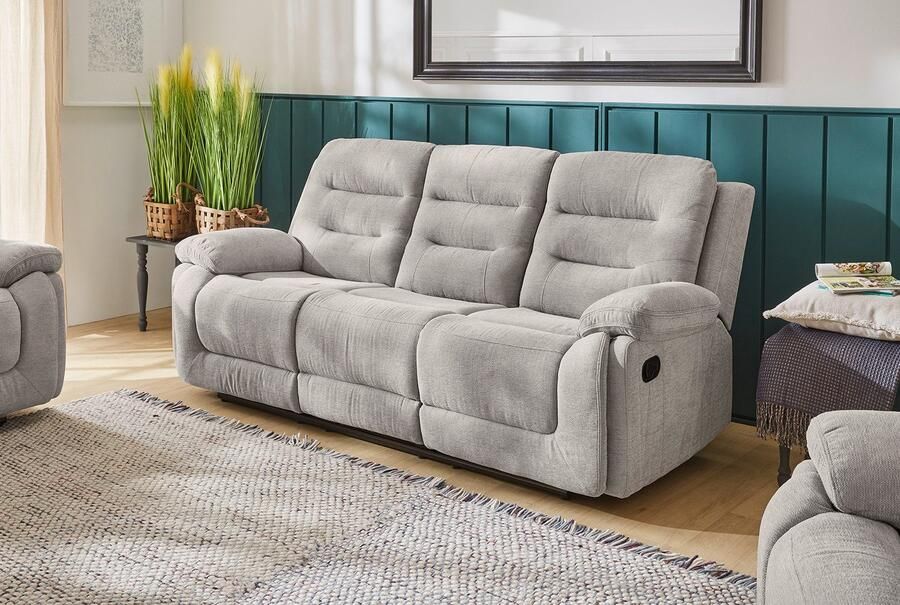 Jockenhöfer Gruppe 3-zitsbank Sylt Met ligfunctie door halfautomatische relaxfunctie verend systeem-bekleding - Foto 7