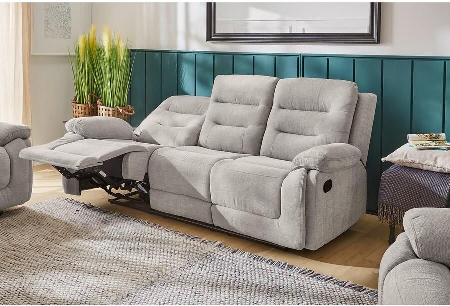 Jockenhöfer Gruppe 3-zitsbank Sylt Met ligfunctie door halfautomatische relaxfunctie verend systeem-bekleding - Foto 3