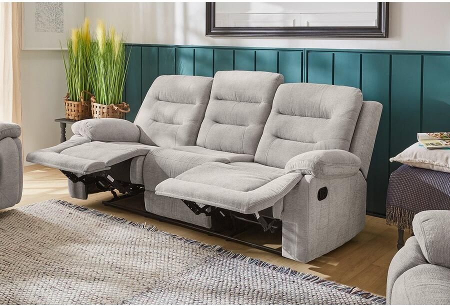 Jockenhöfer Gruppe 3-zitsbank Sylt Met ligfunctie door halfautomatische relaxfunctie verend systeem-bekleding - Foto 2