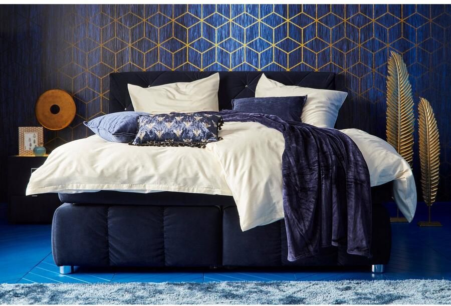 Jockenhöfer Gruppe Boxspring Bella te bestellen in 140 & 18 cm breedte met topmatras van koudschuim en rookglas-stenen - Foto 2