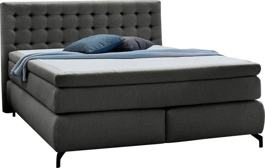 Jockenhöfer Gruppe Boxspring Jessica inclusief 9cm koudschuim topper en 7-zones ttfk-matras (h3 h4 of h4) ligvlak 180x200cm